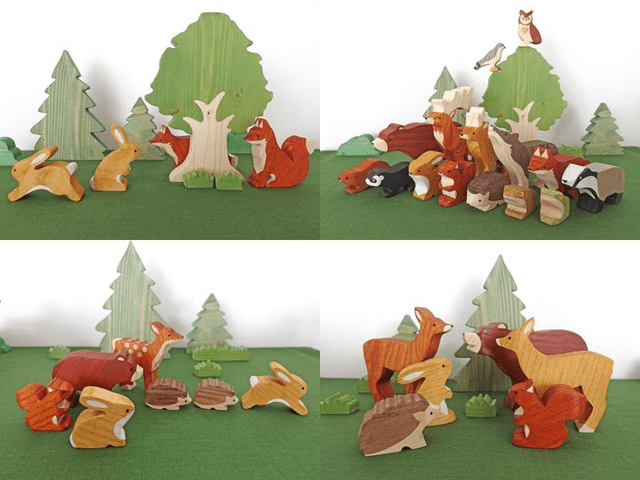 Renard en bois 