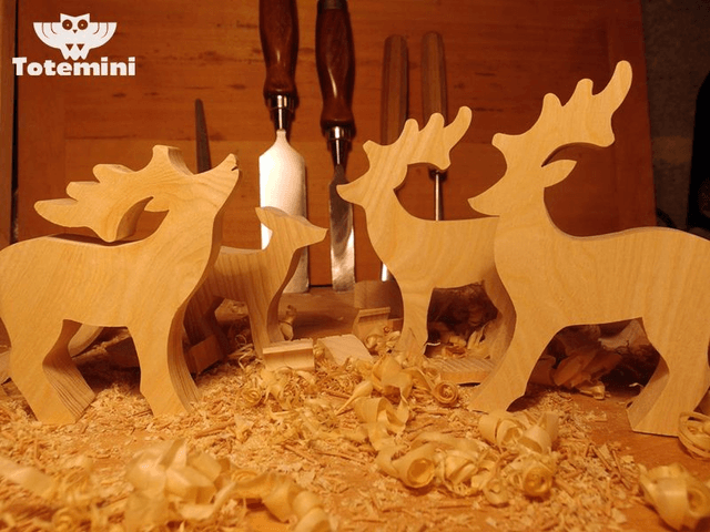 Cerf en bois  