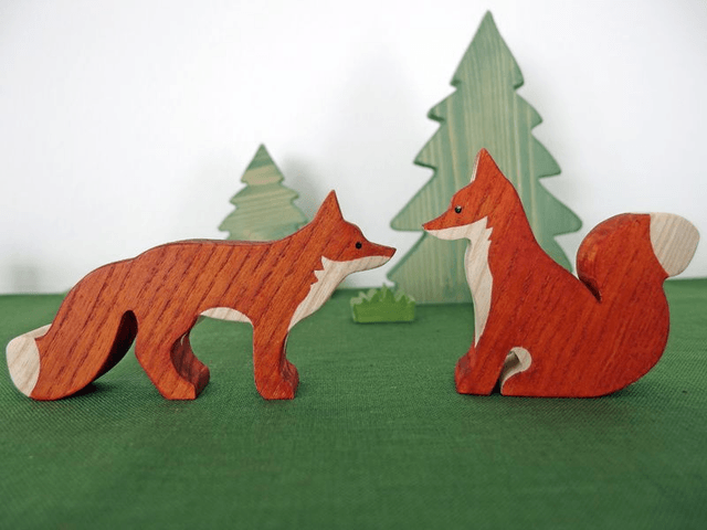 Renard en bois 