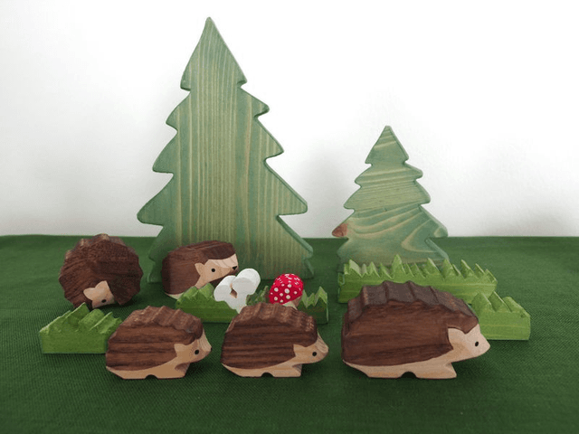 Hérisson en bois